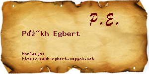 Pákh Egbert névjegykártya